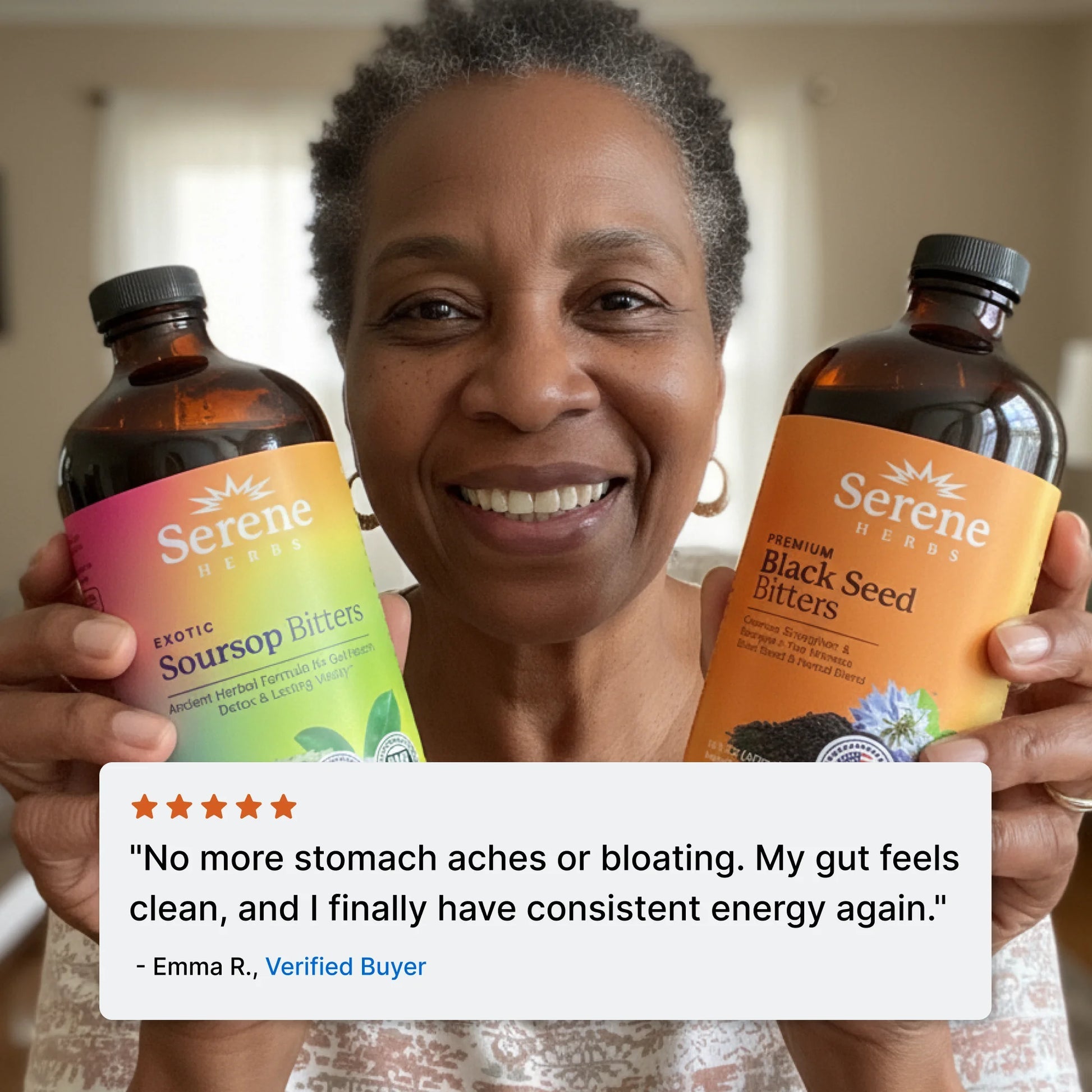 Serene Herbs Soursop Bitters Liquid & Black Seed Bundle – Organic Herbal Guanabana for Digestive Support