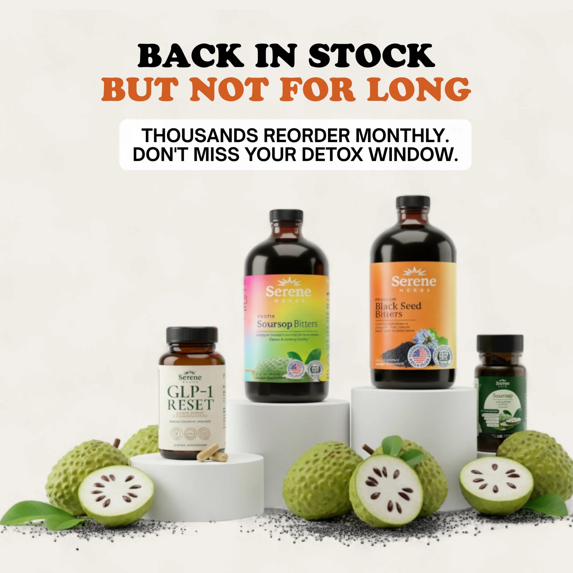 Serene Herbs Soursop Bitters Liquid & Black Seed Bundle – Organic Herbal Guanabana for Digestive Support